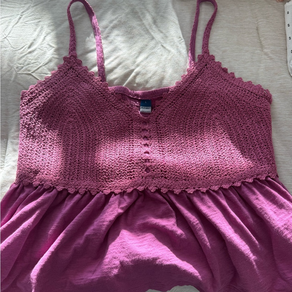 Old Navy Pink Crochet Camisole
